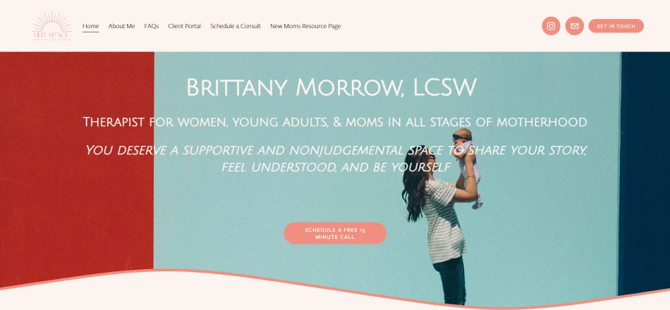 Great Therapist Website Examples 2026 Her Space Therapy | psychotherapist website design
