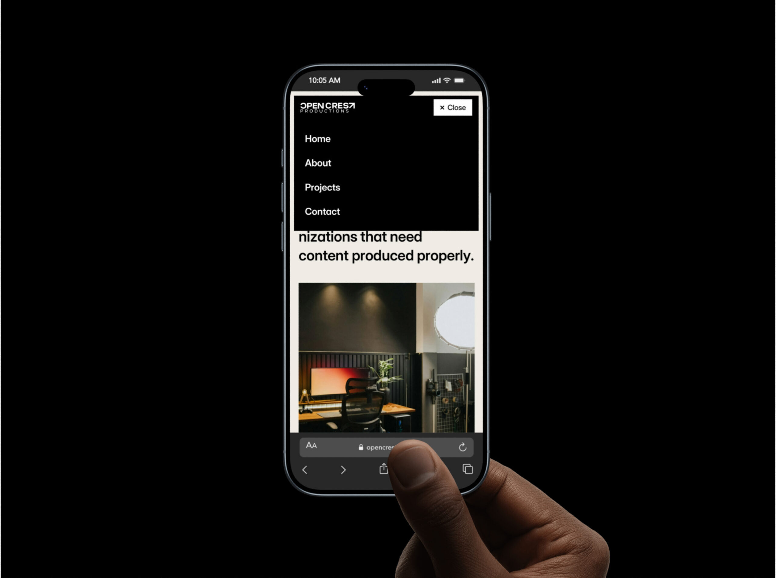 OpenCrest Productions Website Design 3
