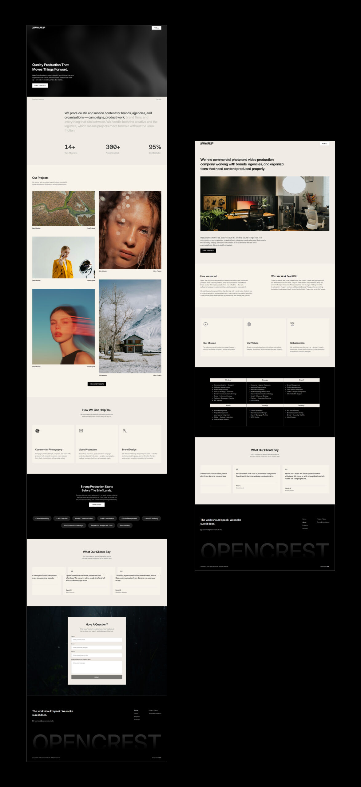 OpenCrest Productions Website Design 7