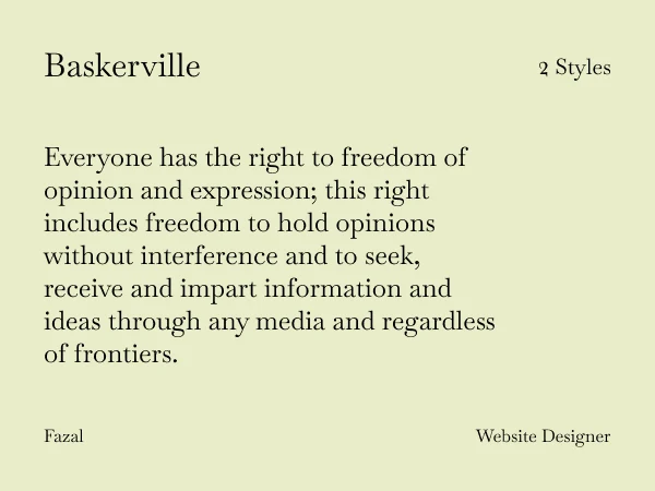 Best Modern Serif Google Fonts in 2026 (Tested for Web Performance) Baskerville |