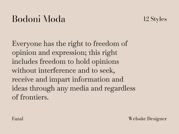 Best Modern Serif Google Fonts in 2026 (Tested for Web Performance) Bodoni Moda Google Font