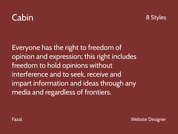 21 Best Free Modern Google Sans Serif Fonts Cabin Free Google Font