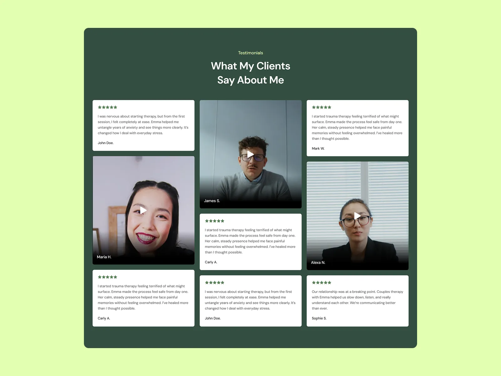 Melora Framer template for therapist