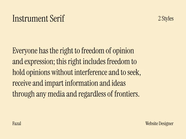 Best Modern Serif Google Fonts in 2026 (Tested for Web Performance) Instrument Serif |