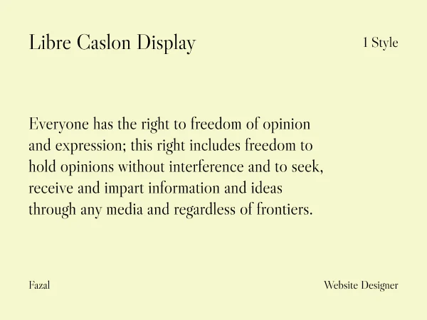 Best Modern Serif Google Fonts in 2026 (Tested for Web Performance) Libre Caslon Display font