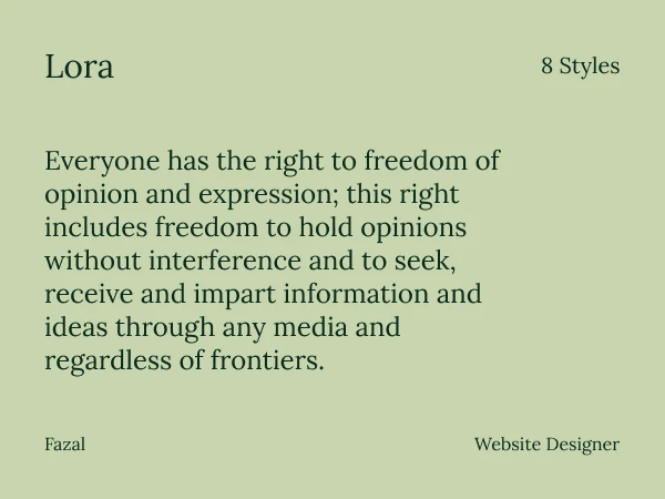 Best Modern Serif Google Fonts in 2026 (Tested for Web Performance) Lora font