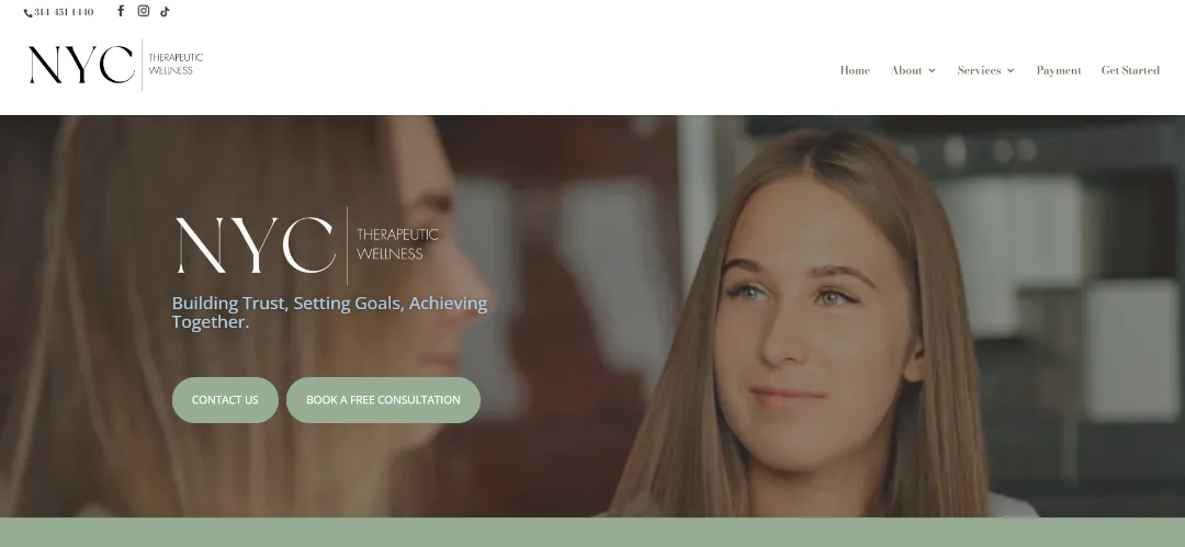 10 Best Therapist Website Design Examples built in WordPress NYC Therapeutic Wellness Website Design