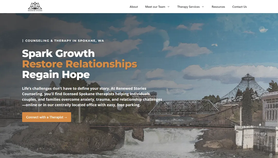 10 Best Therapist Website Design Examples built in WordPress Renewed Stories Therapy Website Design