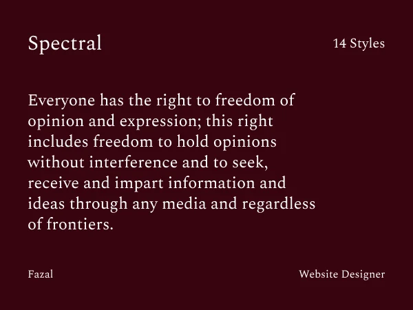 Best Modern Serif Google Fonts in 2026 (Tested for Web Performance) Spectral google font