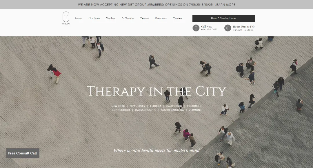 10 Best Therapist Website Design Examples built in WordPress Therapy in the city Website Design