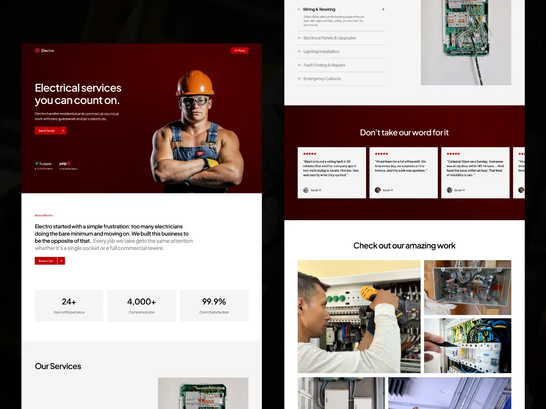 Electro – Framer Template for Electricians